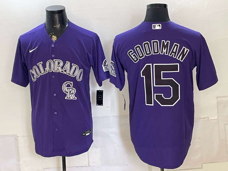 Men Colorado Rockies #15 Goodman  purple MLB 2026 jersey 0727003->colorado rockies->MLB Jersey
